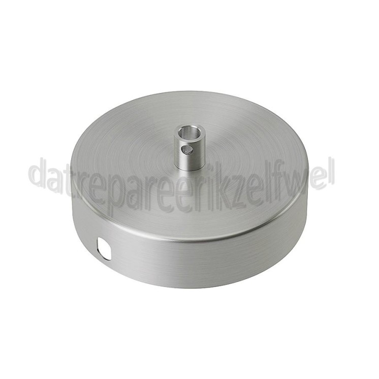 Foto van Calex Plafondplaat Metalen plafondplaat mat nikkel 100mm, 1 gat 