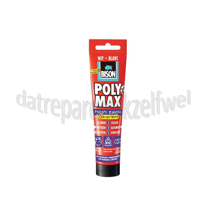 Foto van Bison Lijm Polymax, wit, 165gr tube Lijmen, Monteren, Afdichten 