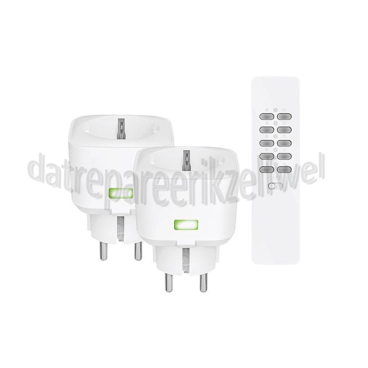 Foto van KlikAanKlikUit Set Compacte stopcontactdimmerset incl. afstandsbediening Draadloze bediening 