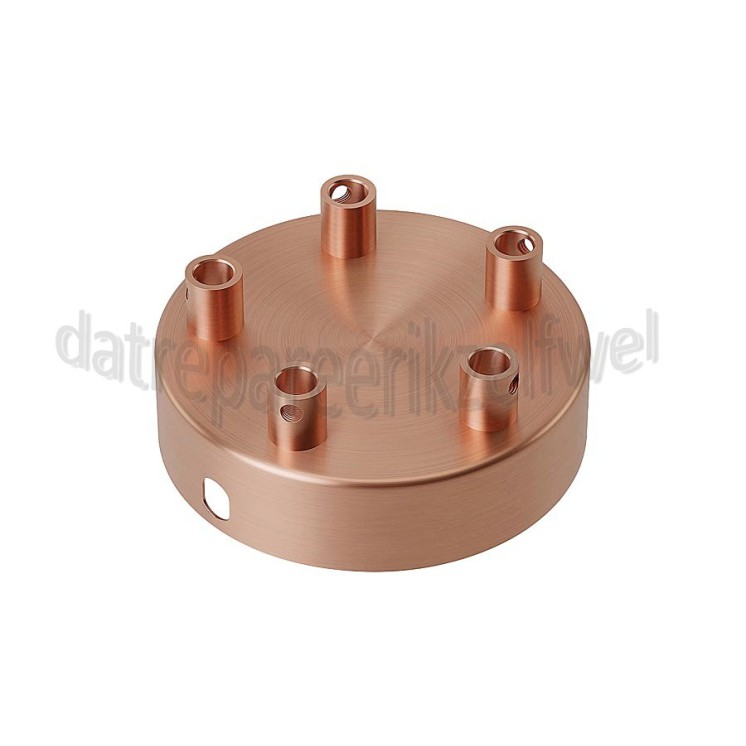Foto van Calex Plafondplaat Metalen plafondplaat mat koper 100mm, 5 gaten 
