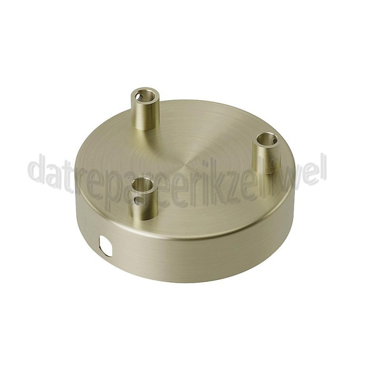 Foto van Calex Plafondplaat Metalen plafondplaat mat brons 100mm, 3 gaten 