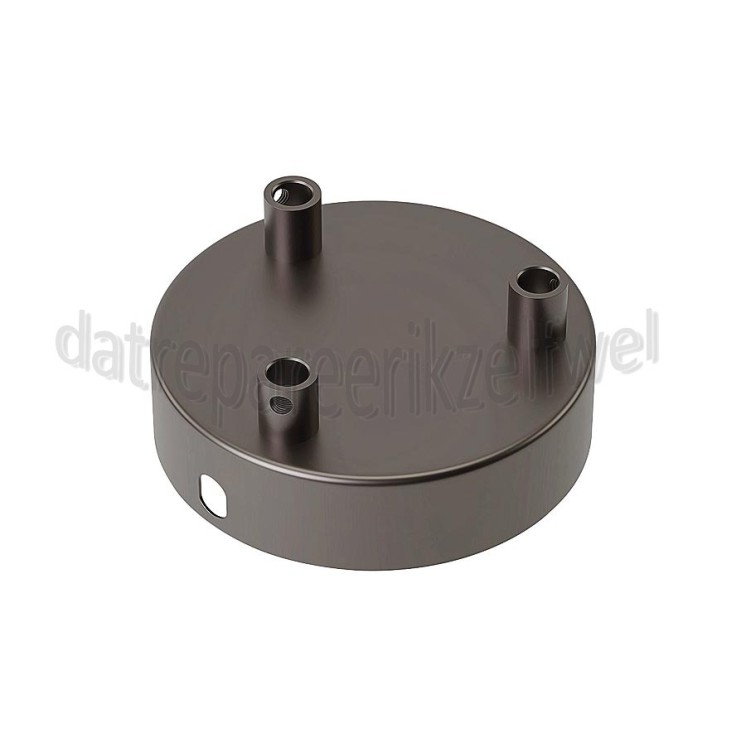 Foto van Calex Plafondplaat Metalen plafondplaat mat parel zwart 100mm, 3 gaten 
