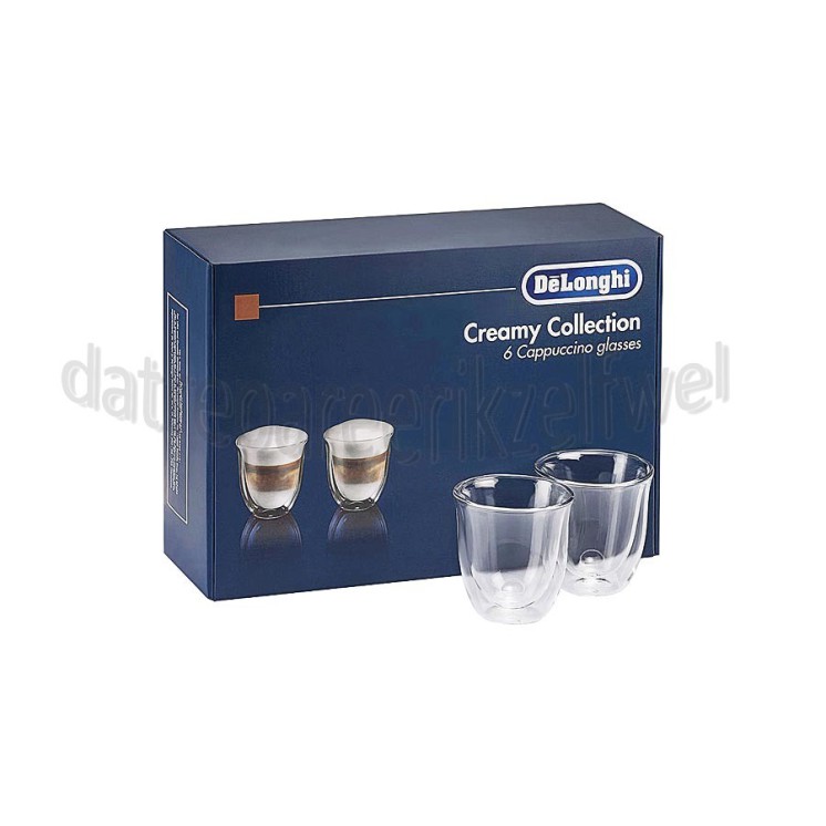 Foto van DeLonghi Kopjes Creamy collection Set van 6 cappuccino glazen 