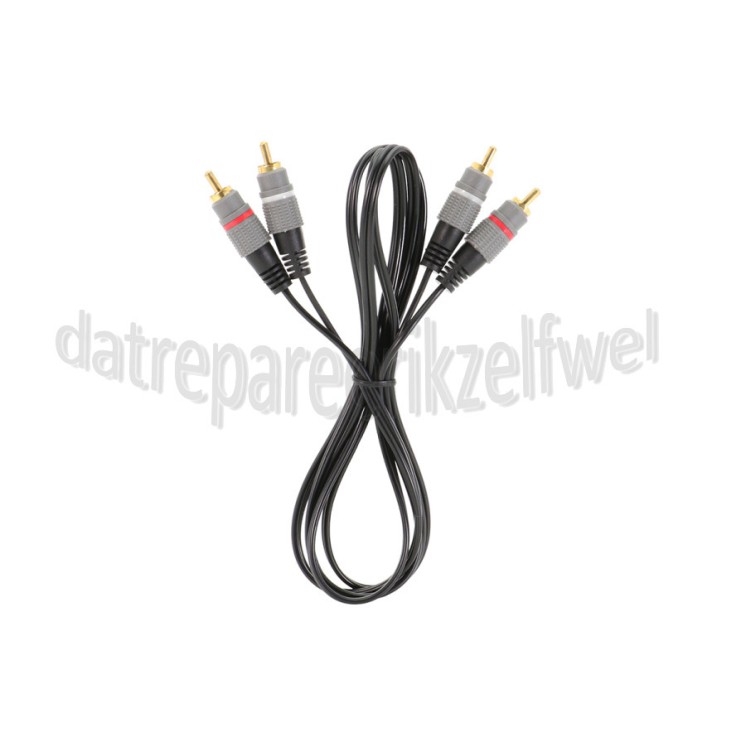 Foto van Easyfiks Tulp Kabel 2x Tulp RCA Male - 2x Tulp RCA Male 1.5 Meter, Afgeschermd 