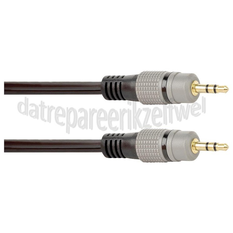 Foto van Easyfiks Jack Kabel Jack 3.5mm Stereo Male - Jack 3.5mm Stereo Male 1.5 Meter, Zwart, Verguld 