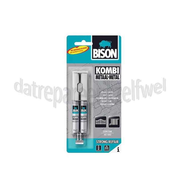 Foto van Bison Lijm Bison Kombi metaal Dubbelspuit 24ml 