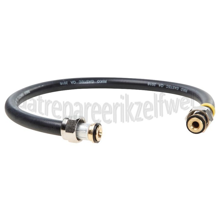 Foto van Easyfiks Gasslang Rubber flexibel voor los staande apparaten Gastec 60 cm met koppelingen 