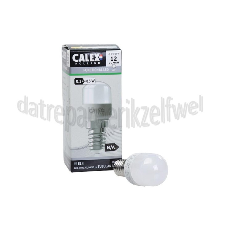 Foto van Calex Ledlamp LED Buislamp 240V 0,3 Watt 12 Lumen 2700K E14 T20 
