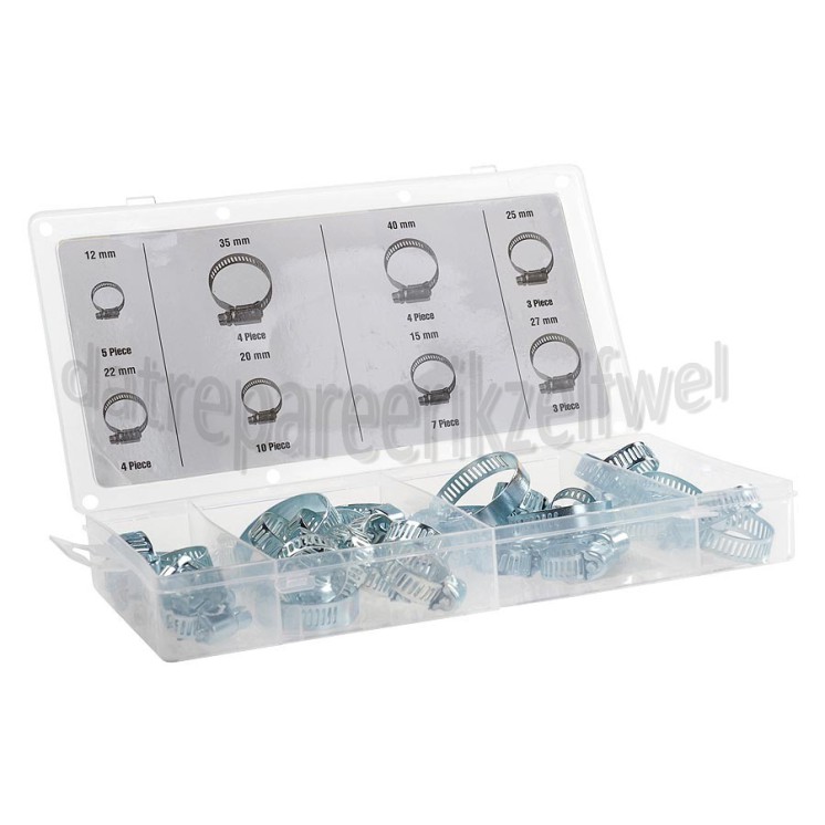 Foto van Benson Slangklem Assortimentsdoos 40 delig Slangklemmen 12-40mm 