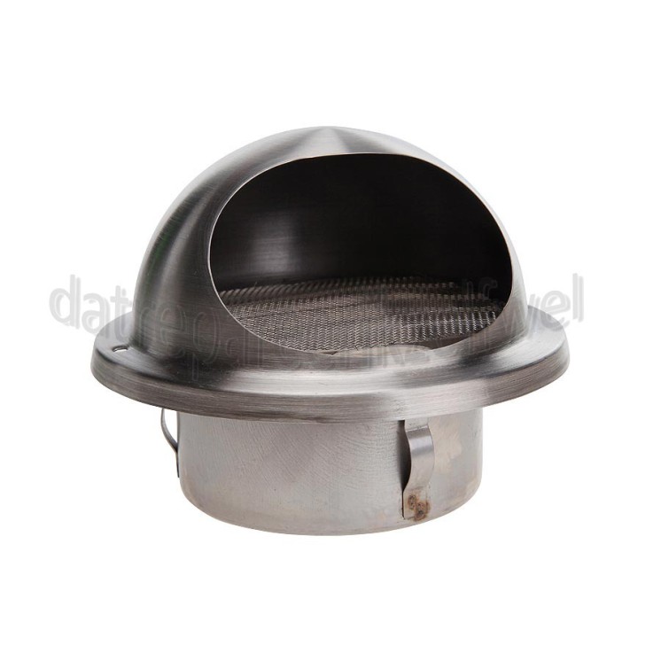 Foto van Rooster Buitenrooster muur RVS 100mm, bol model 