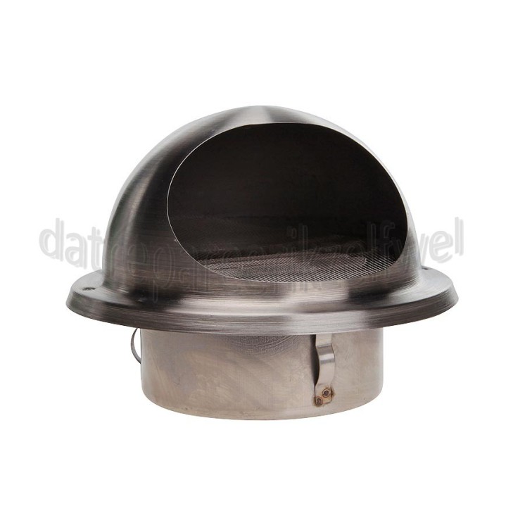 Foto van Rooster Buitenrooster muur RVS 125mm, bol model 