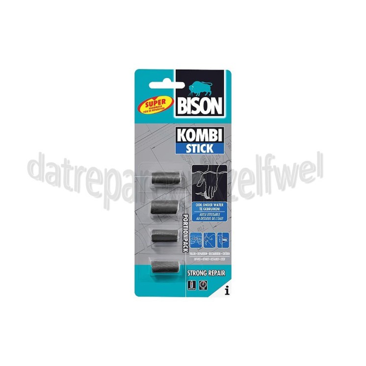 Foto van Bison Vulmiddel 2-Componenten kneedmassa Kombi stick, 4 porties 