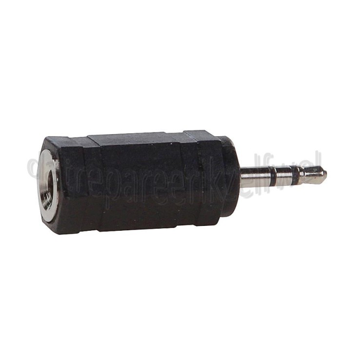 Foto van Easyfiks Jack Adapter Jack 2.5mm Stereo Male - Jack 3.5mm Contra Stereo Female Verloopstekker 