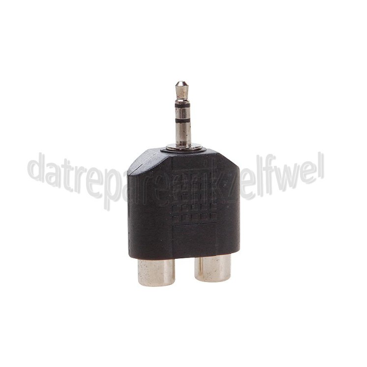 Foto van Easyfiks Jack Adapter Jack 3.5mm Stereo Male - 2x Tulp Contra RCA Female Verloopstekker 