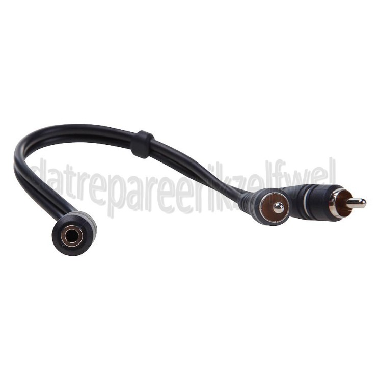 Foto van Easyfiks Jack Verloopkabel Jack 3.5mm Contra Stereo Female - 2x Tulp RCA Male 0.2 Meter, verguld 
