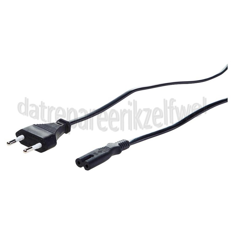 Foto van Easyfiks Netvoedingskabel Voedingskabel C7, 230V, 5 Amp 2.5 Meter, 2x0.75mm2 radio 