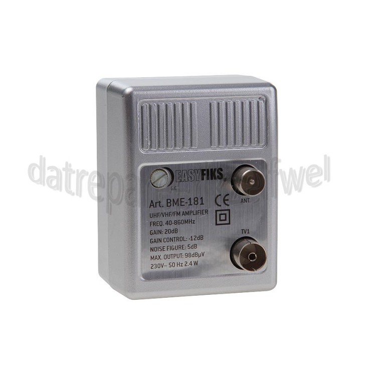 Foto van Easyfiks Antenne Versterker 1 Ingang, 1 Uitgang Instelbaar 8-20 dB, 40-460MHz 
