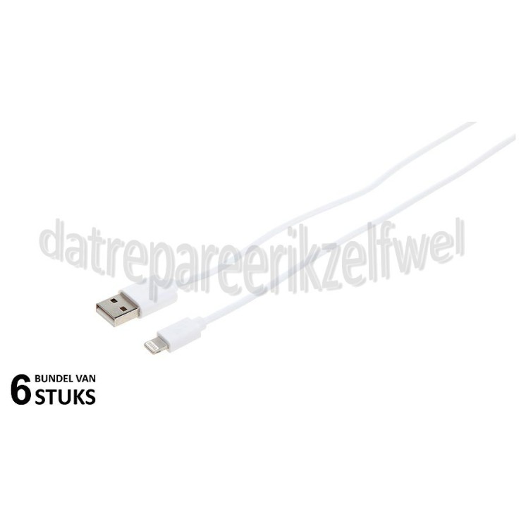 Foto van Grab 'n Go USB Kabel Apple Lightning, Wit, 200cm Apple 8-pin Lightning connector 