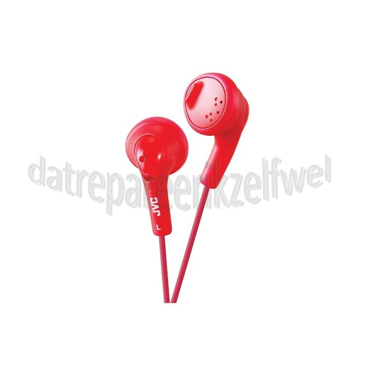 Foto van JVC Hoofdtelefoon Gumy, In Ear met krachtig geluid Rood met 1 meter snoer 