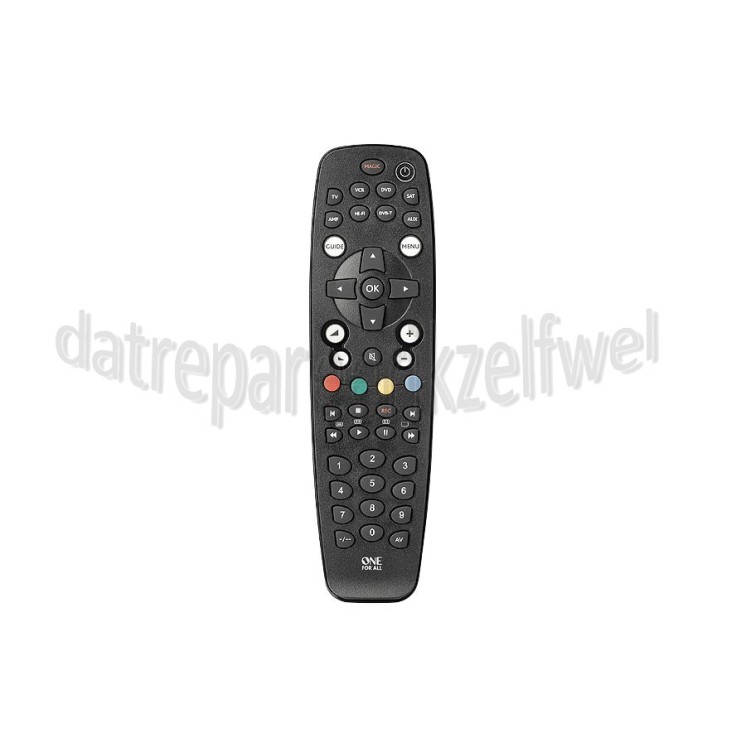 Foto van One For All Afstandsbediening OFA 8, Universeel TV, VCR, SAT, DVD, DVB-T, AMP, HiFi en Aux 