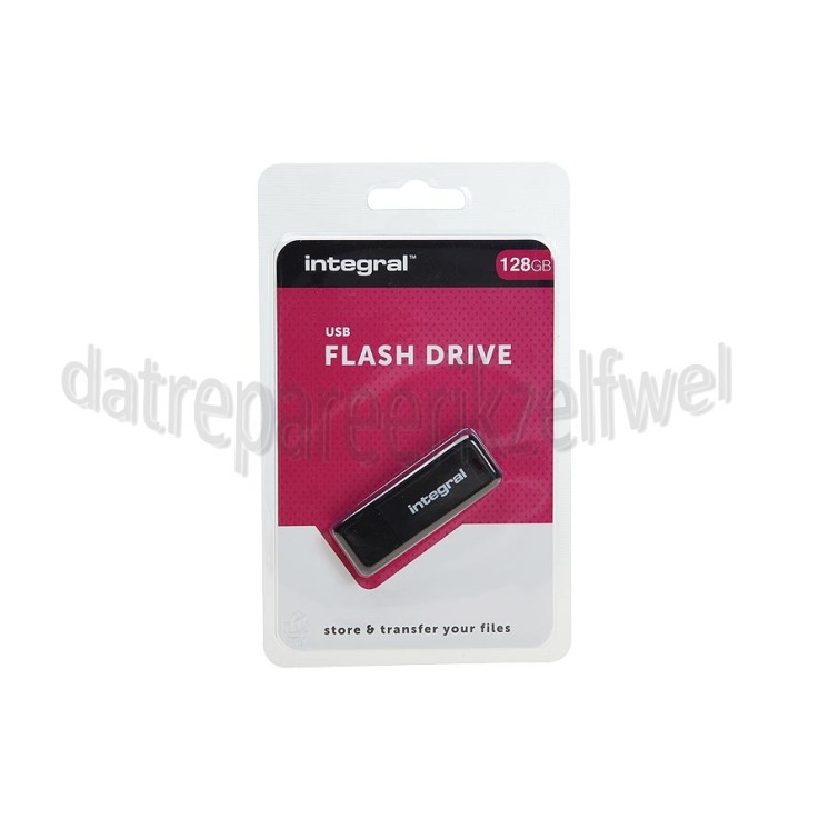 Foto van Integral Memory stick 128GB USB Flash Drive Zwart USB 2.0 