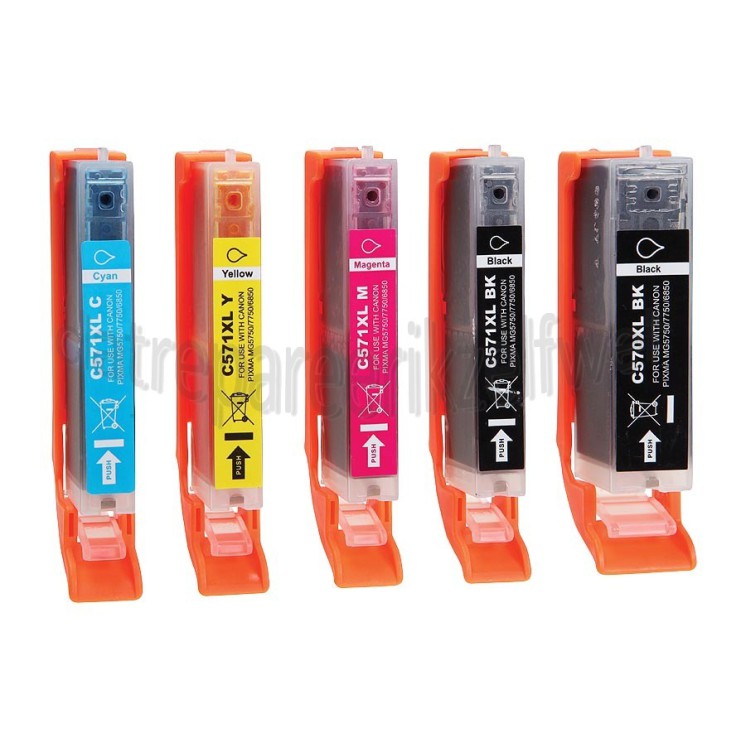 Foto van Easyfiks Inktcartridge PGI 570 PGBK CLI 571 C/M/Y/BK Multipack XL Pixma MG5750, Pixma MG5751, Pixma MG6850 