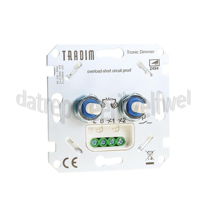 Foto van Tradim Dimmer Led muurdimmer duo 2x 100Watt 