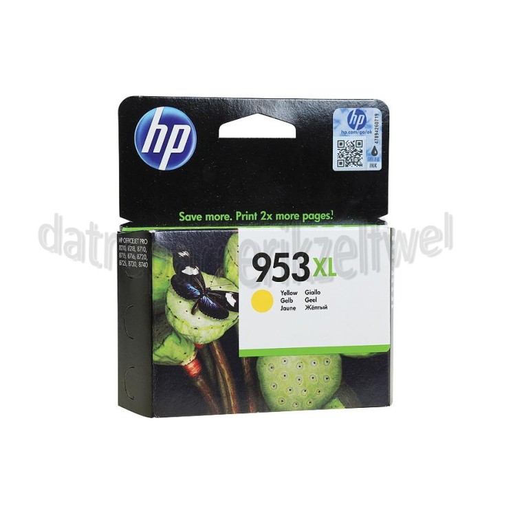 Foto van HP Hewlett-Packard Inktcartridge No. 953XL Yellow Officejet Pro 8210, 8218, 8710 