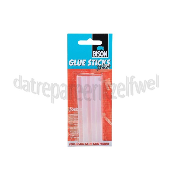 Foto van Bison Lijm Hobby Glue Sticks, Transparant Bison Glue Gun Hobby 