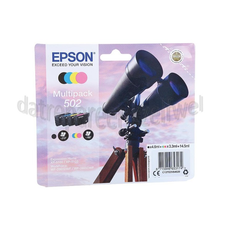 Foto van Epson Inktcartridge 502 Multipack BK/C/Y/M XP5100, XP5105, WF2860DWF, WF2865DWF 