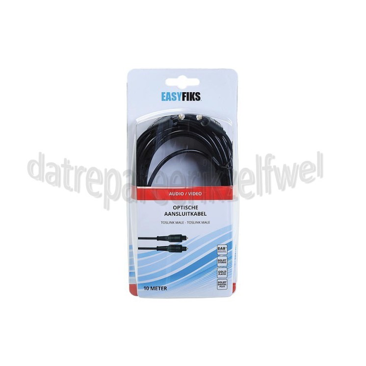Foto van Easyfiks Optische Kabel Toslink Male - Toslink Male 10.0 Meter, Afgeschermd, Verguld 