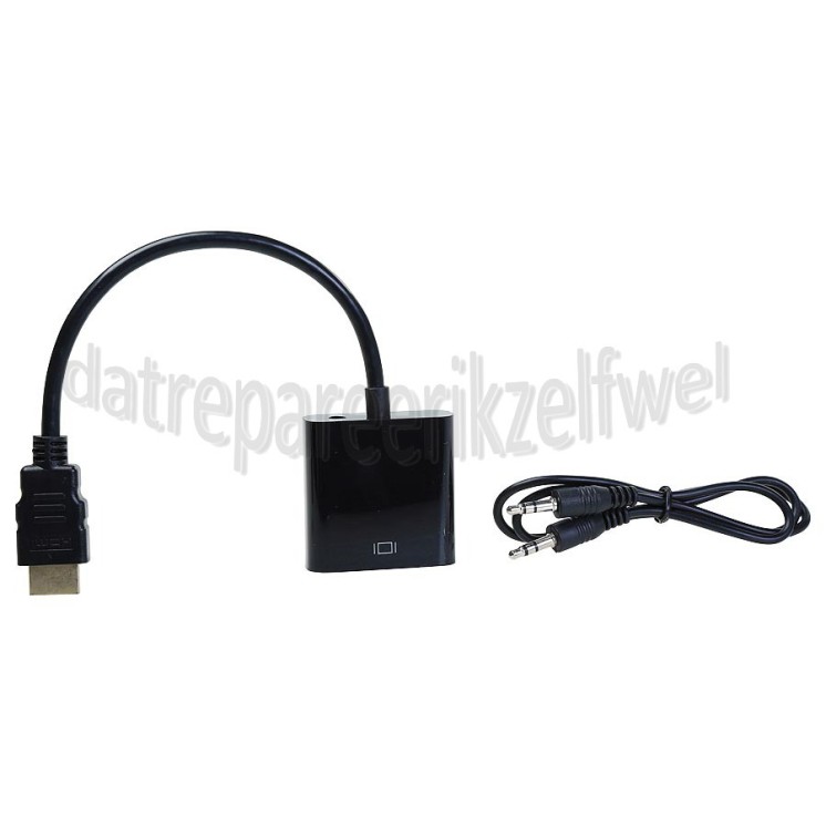Foto van Easyfiks HDMI - VGA Adapter HDMI A Male - VGA adapter 0.2 Meter Verloopkabel 
