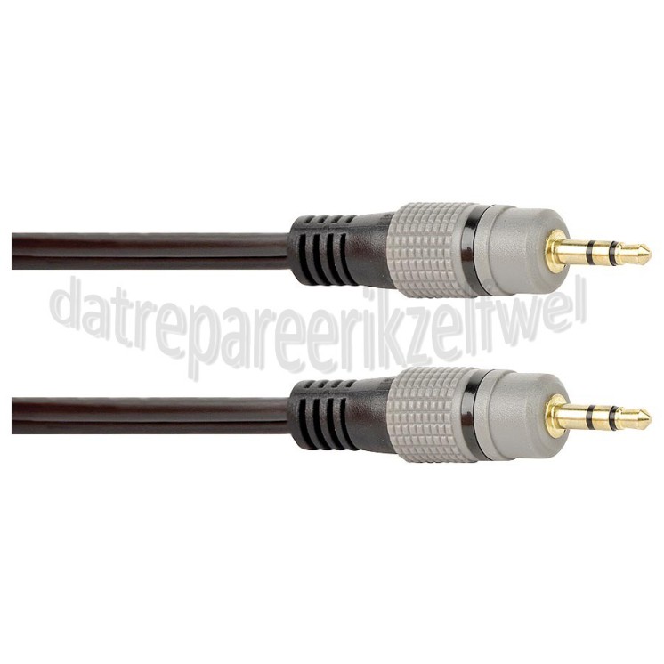 Foto van Easyfiks Jack Kabel Jack 3.5mm Stereo Male - Jack 3.5mm Stereo Male 5 Meter, Zwart, Verguld 