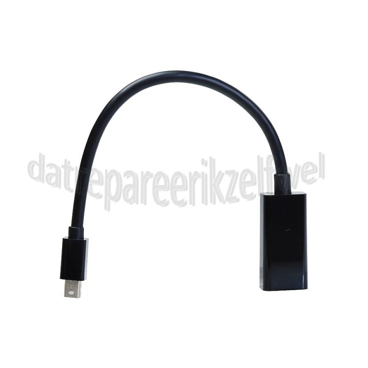 Foto van Easyfiks Displayport Kabel Mini DisplayPort Male naar HDMI Female Adapterkabel 0.2 Meter, zwart 