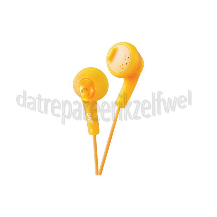 Foto van JVC Hoofdtelefoon Gumy, In Ear met krachtig geluid Oranje met 1 meter snoer 