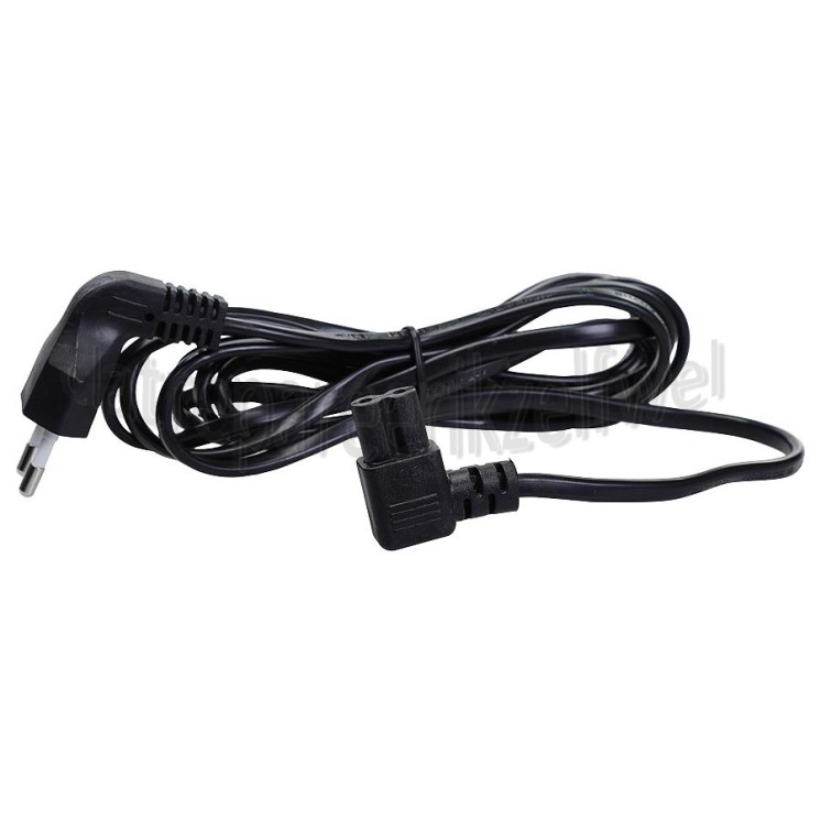 Foto van Easyfiks Netvoedingskabel Voedingskabel C7 haaks, 230V 2 Meter, 2x0.75mm2 Zwart 