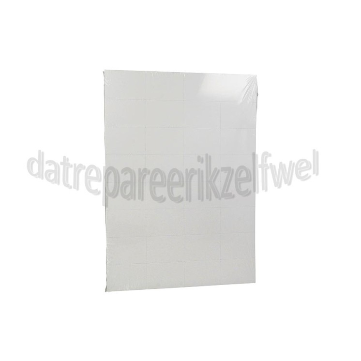 Foto van Papier prijslabel 52x37mm Vimex, 170grams A4 Wit voor gestanst (prijsrail) 