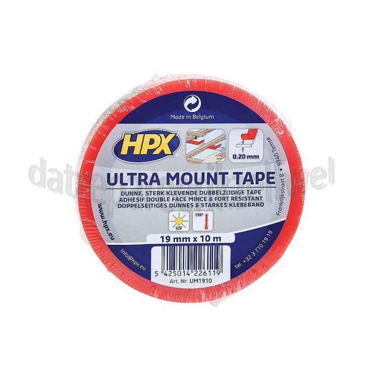 Foto van HPX Tape Ultra Mount Transparant Bevestigingstape, 19mm x 10 meter 
