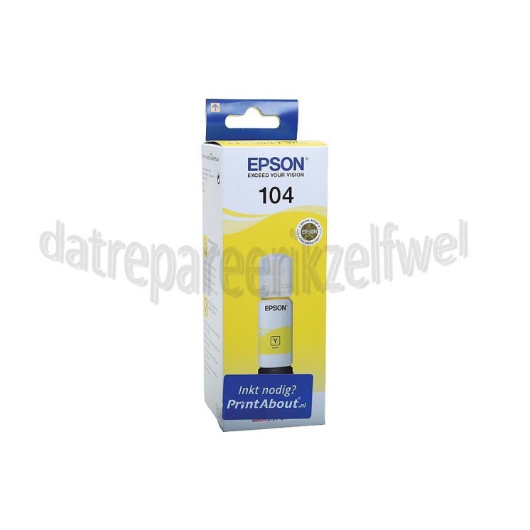 Foto van Epson Inktcartridge Ecotank 104 Yellow Epson Ecotank ET-Serie 4700, 2720, 2710, 2721, 2711 