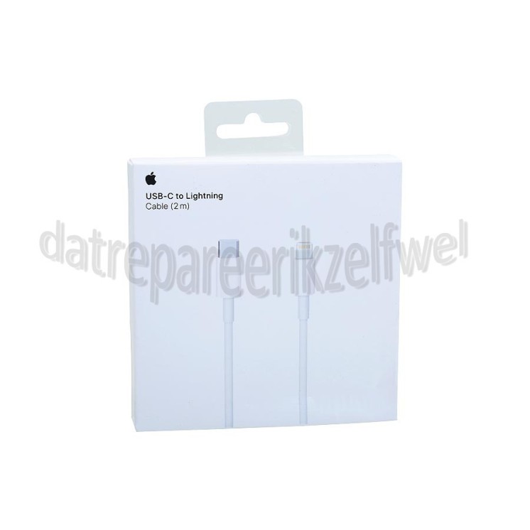 Foto van Apple Lightning cable USB-C naar Lightning kabel, wit 2m Apple 8-pin Lightning connector 