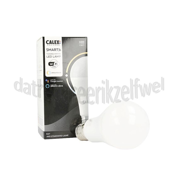 Foto van Calex Ledlamp Smart LED Standaardlamp A60 E27 CCT 220-240V, 14W, 1400lm, 2200-4000K 