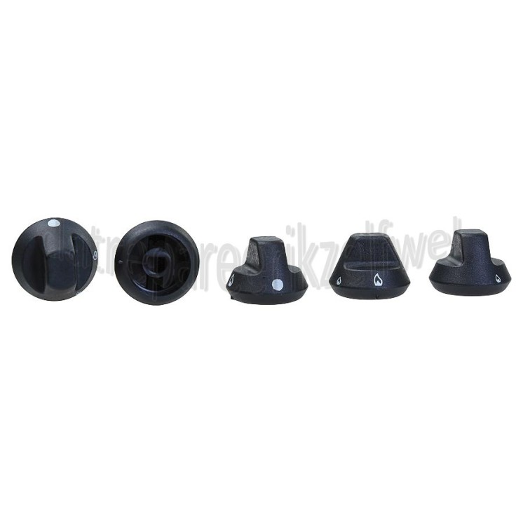 Foto van Dometic Knop Gasknop, zwart 5 stuks PICE99, CE99VF, CE99VFRC 