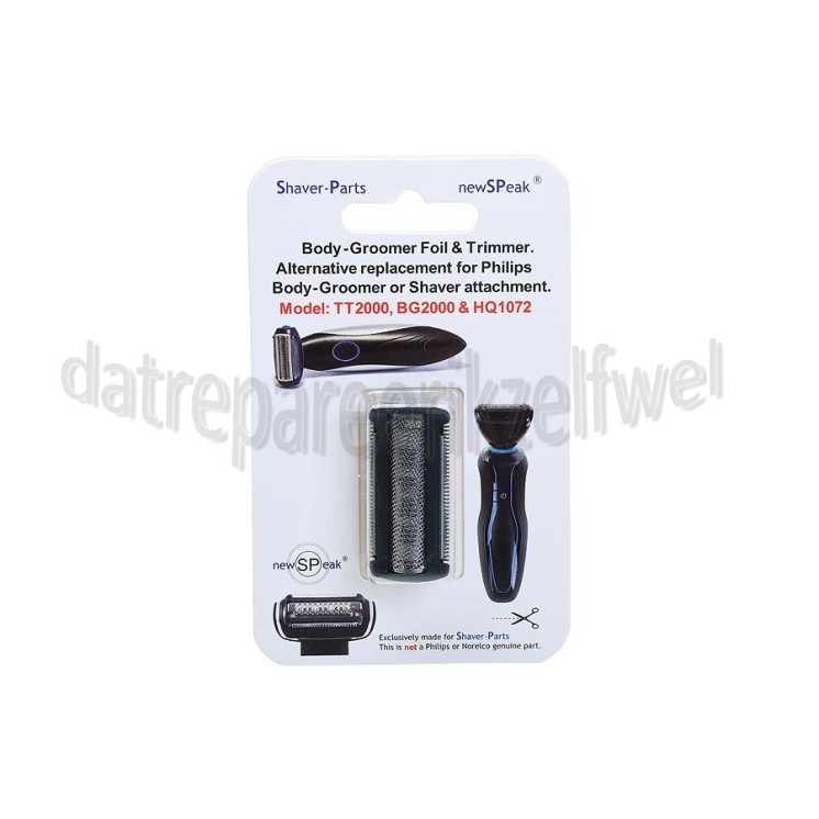 Foto van NewSPeak Messenkop BodyGroomer & Trimmer TT2000, BG2000, HQ1072 