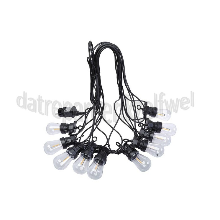 Foto van Calex Ledlamp Rustiek LED Partylights, 10 meter 100-240V 10 lamps ST45, Helder 