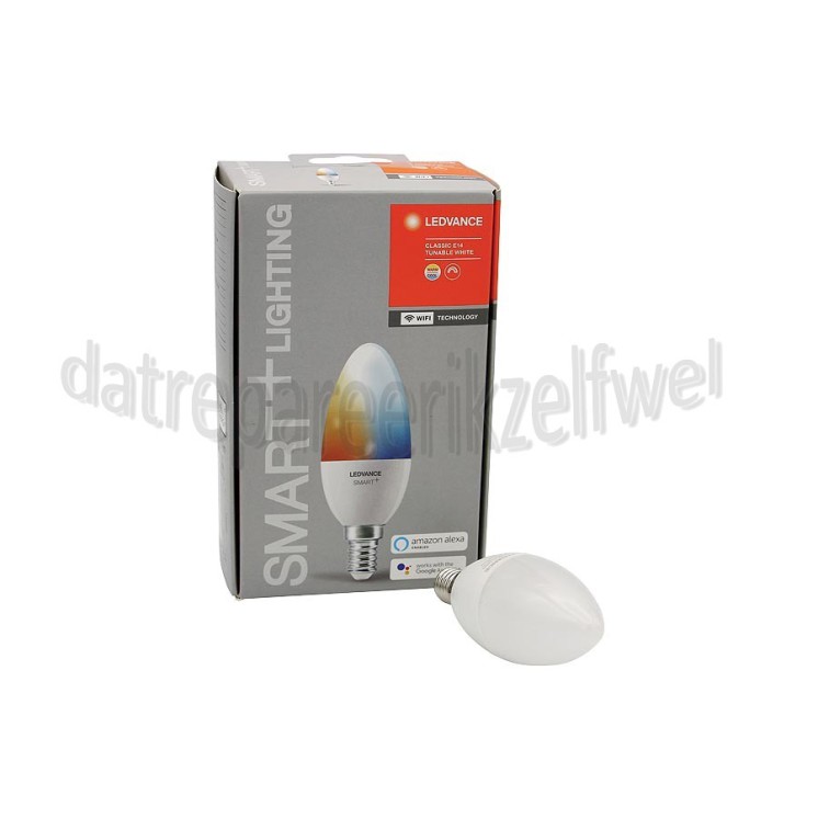 Foto van Ledvance Ledlamp Smart+ Wifi Classic Kaarslamp Tunable White E14, 5W, 2700K-6500K, Dimbaar 