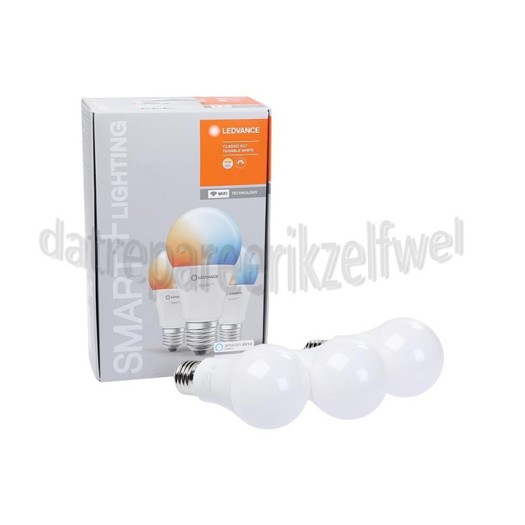 Foto van Ledvance Ledlamp Smart+ Wifi Classic A75 Tunable White Multipack 3 stuks E27, 9,5W, 2700K-6500K, Dimbaar 