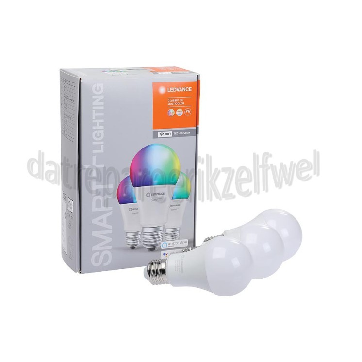 Foto van Ledvance Ledlamp Smart+ Wifi Classic A75 Multicolour Multipack 3 stuks E27, 9,5W, 2700K-6500K, Dimbaar 