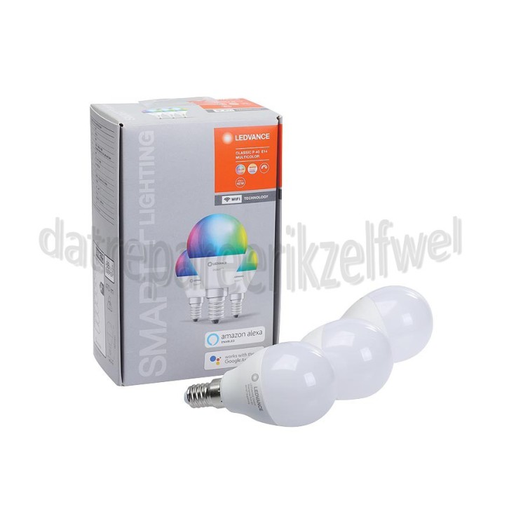 Foto van Ledvance Ledlamp Smart+ Wifi Classic P40 Kogellamp Multicolour 3 Pack E14, 5W, 2700K-6500K, Dimbaar 
