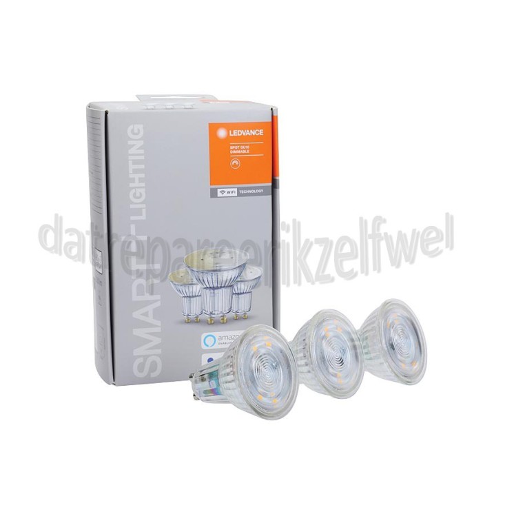 Foto van Ledvance Ledlamp Smart+ Wifi Spot Reflectorlamp Multipack 3 stuks GU10, 5W, 2700K, Dimbaar 