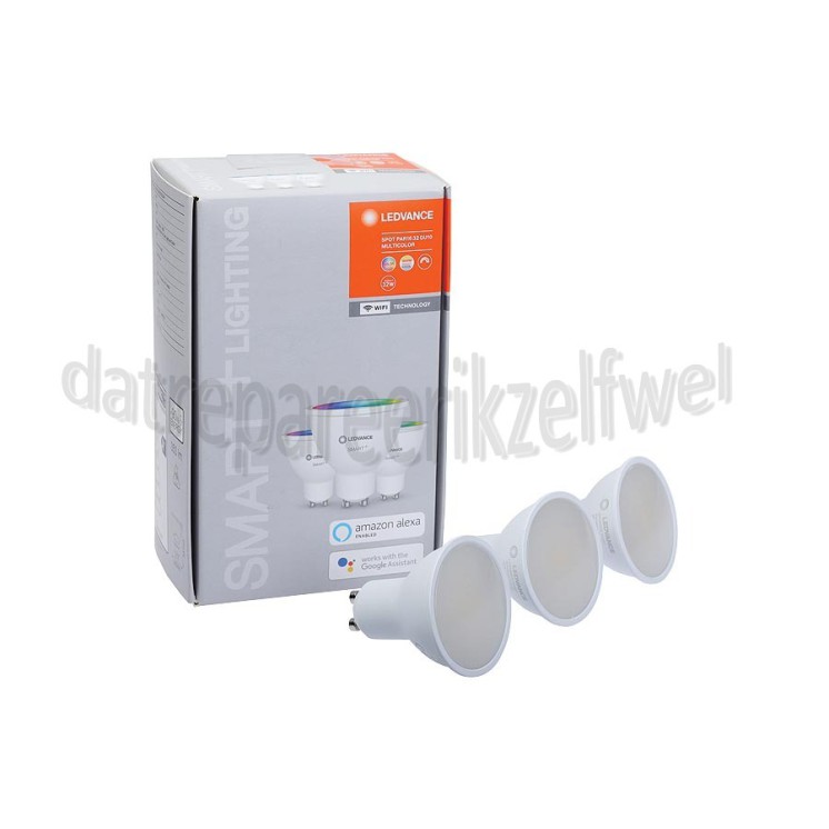 Foto van Ledvance Ledlamp Smart+ Wifi Spot Reflectorlamp Multicolour 3 Pack GU10, 5W, 2700K-6500K, Dimbaar 